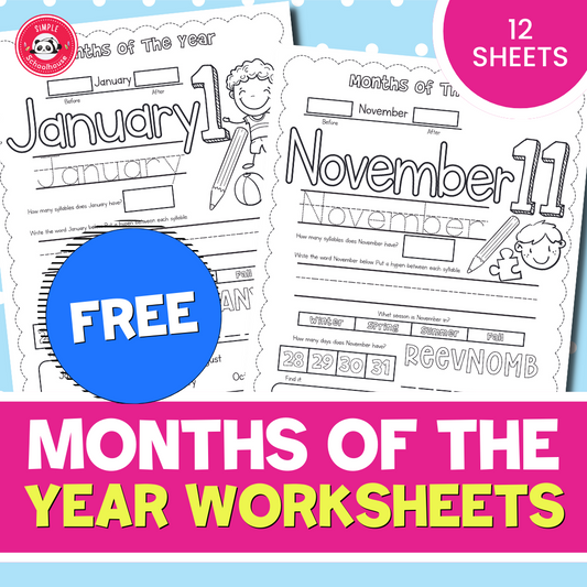 Free Months of The Year Worksheets