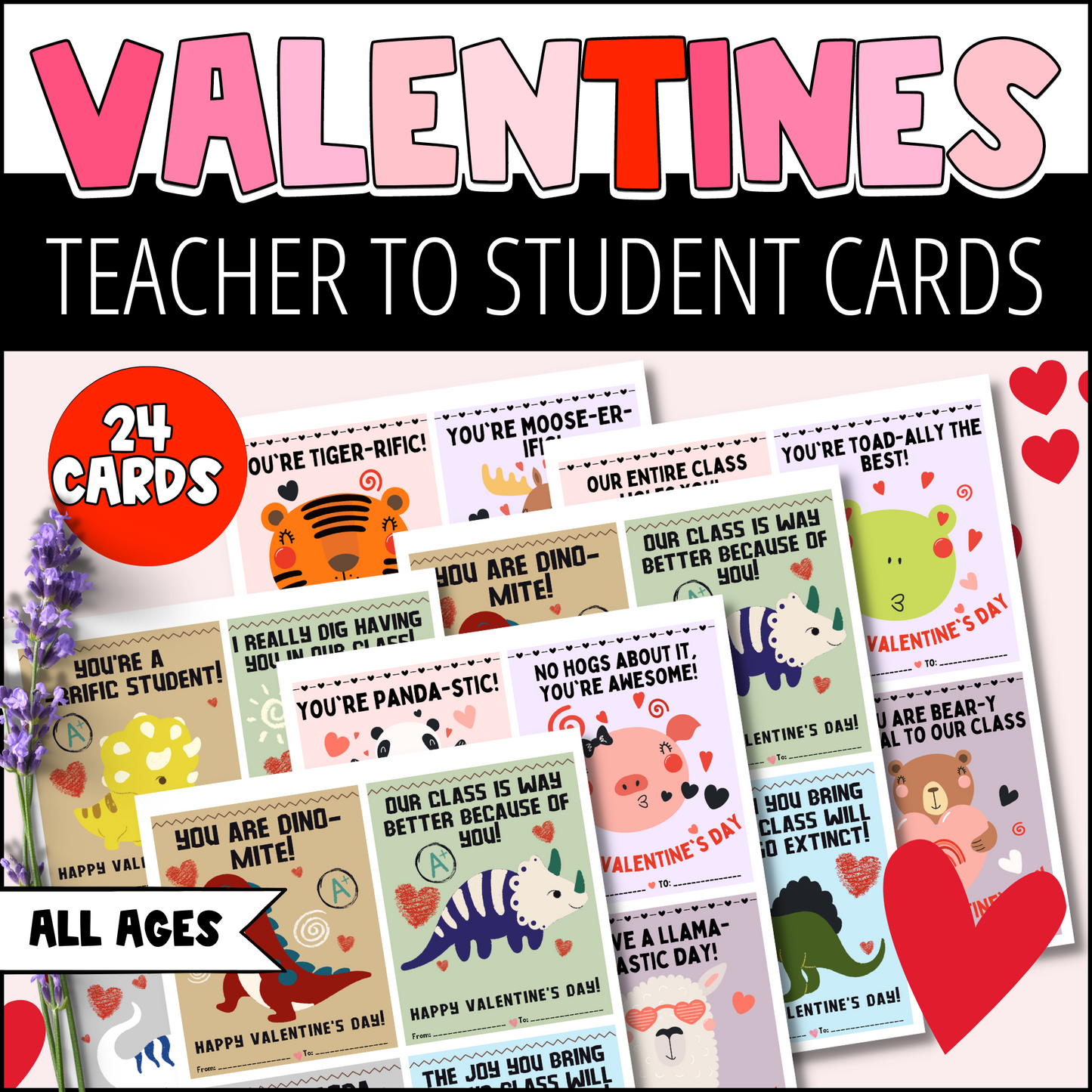 Valentines Day Cards - Teacher to Student
