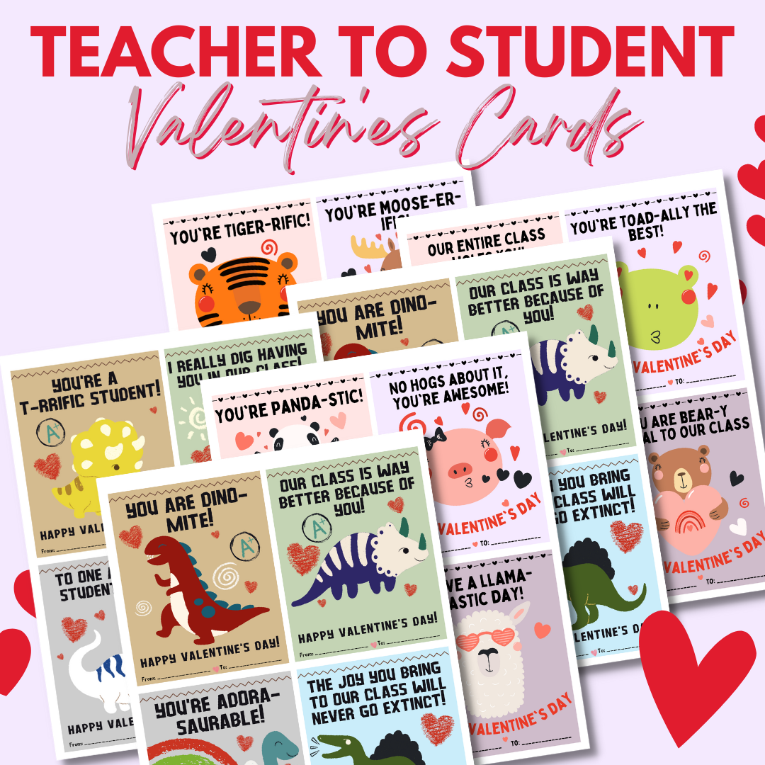 Valentines Day Cards - Teacher to Student