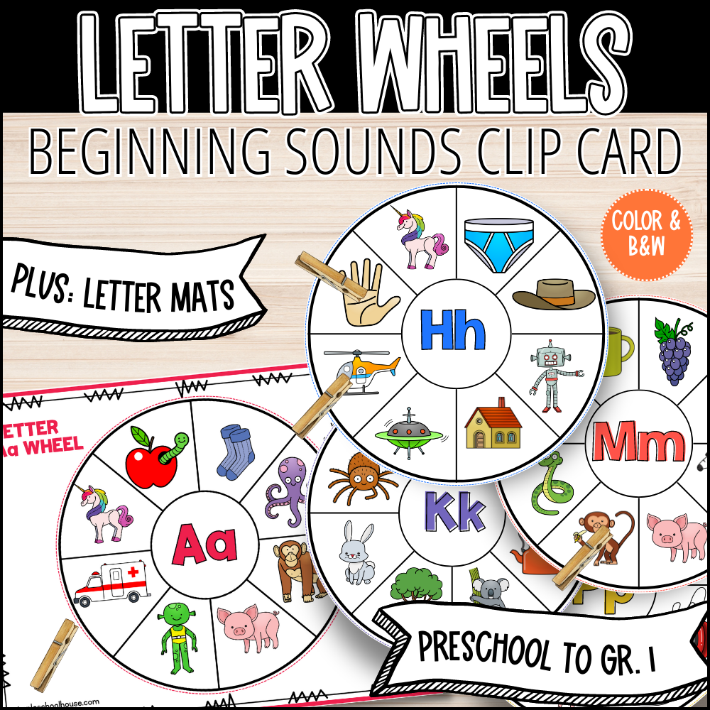 Letter Wheels (Beginning Sounds Clip Cards)