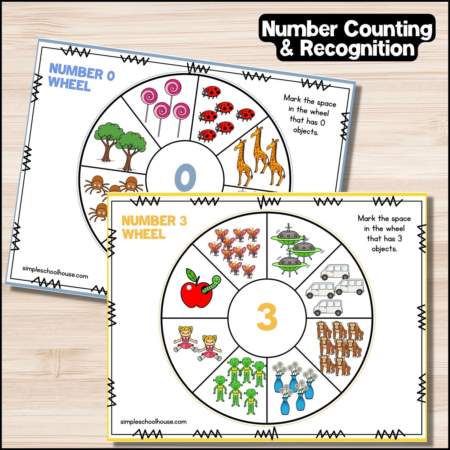 Number Wheels (Counting  Clip Cards)