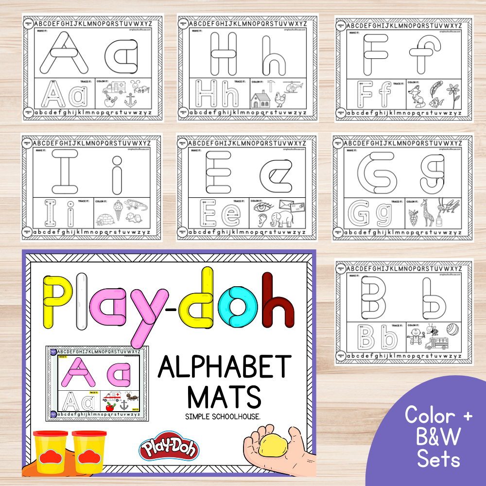 Alphabet playdough mats